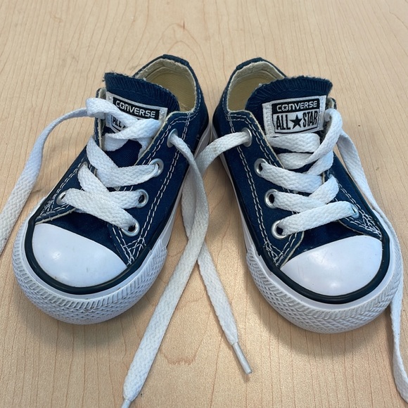 Infant Converse Blue Canvas Sneakers 4 - Picture 4 of 11
